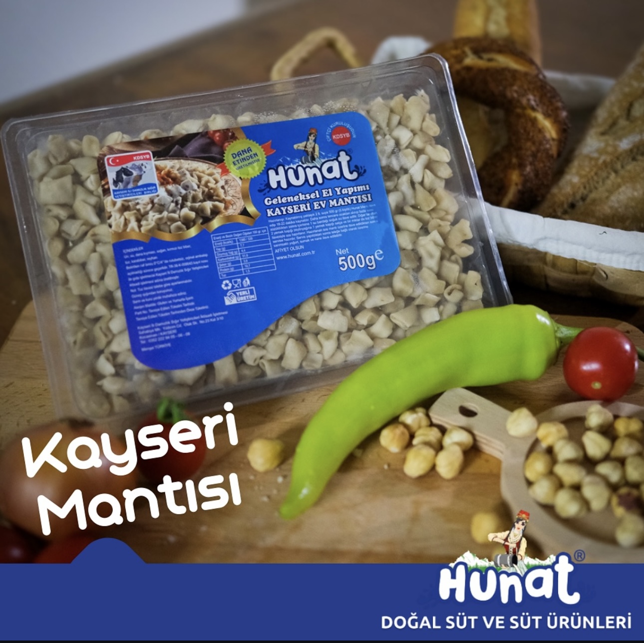 Hunat Kayseri Ev Mantısı (500 Gr) lüx